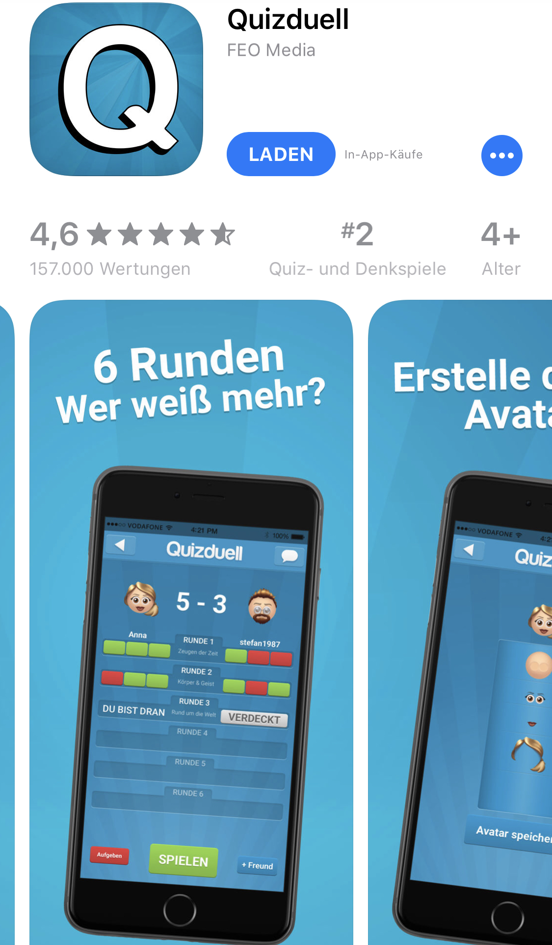 App Quizduell im iOS AppStore
